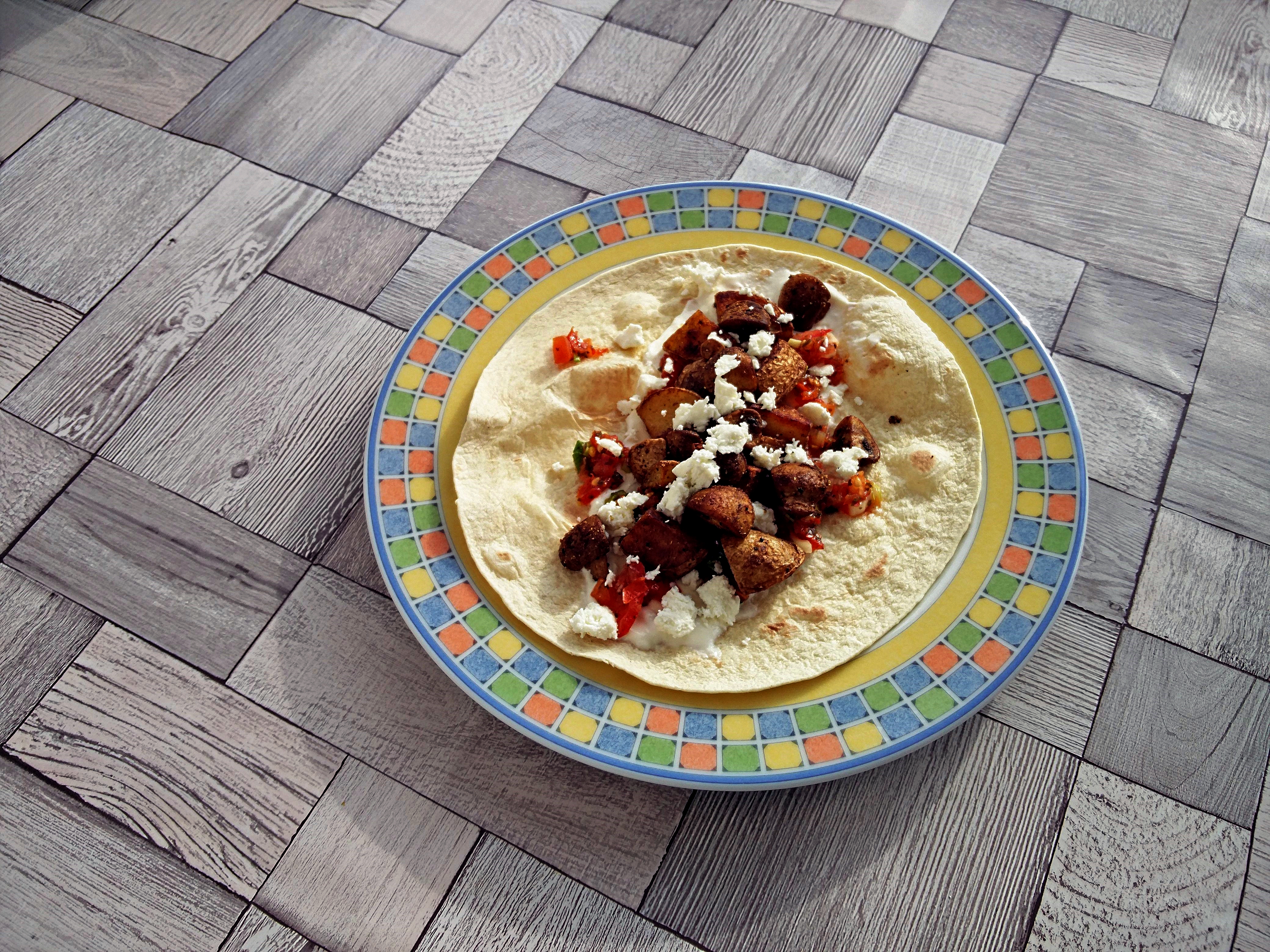 Tacos mit Kartoffeln und Pilzen